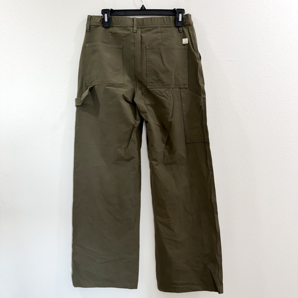 Vuori Getaway Carpenter Cargo Utility Wide Leg Pants Olive Green Oregano Boho M - Picture 4 of 6